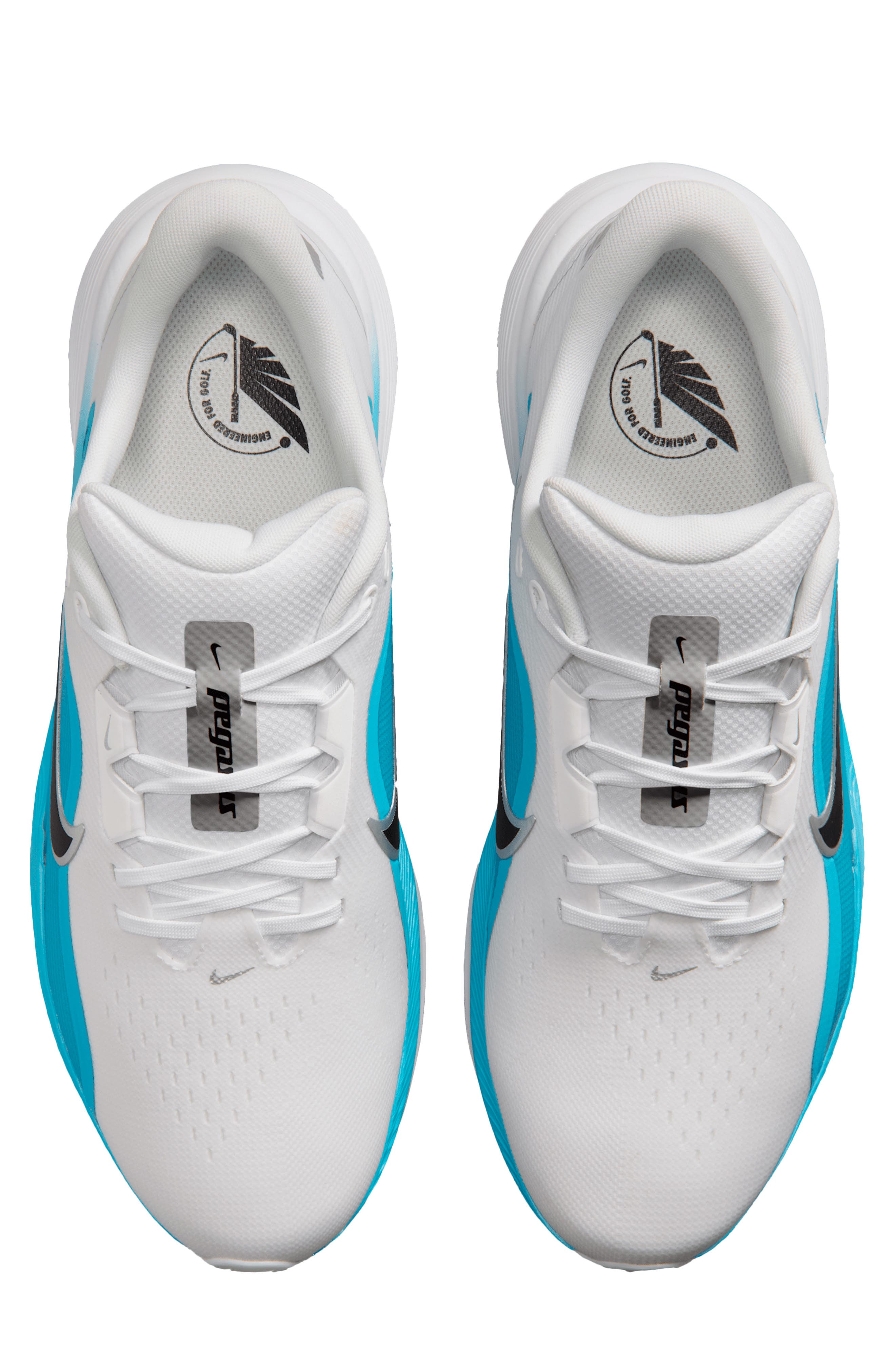 Pegasus 1 G Waterproof Golf Shoe, Alternate, color, WHITE/ LIGHT BLUE/ BLACK