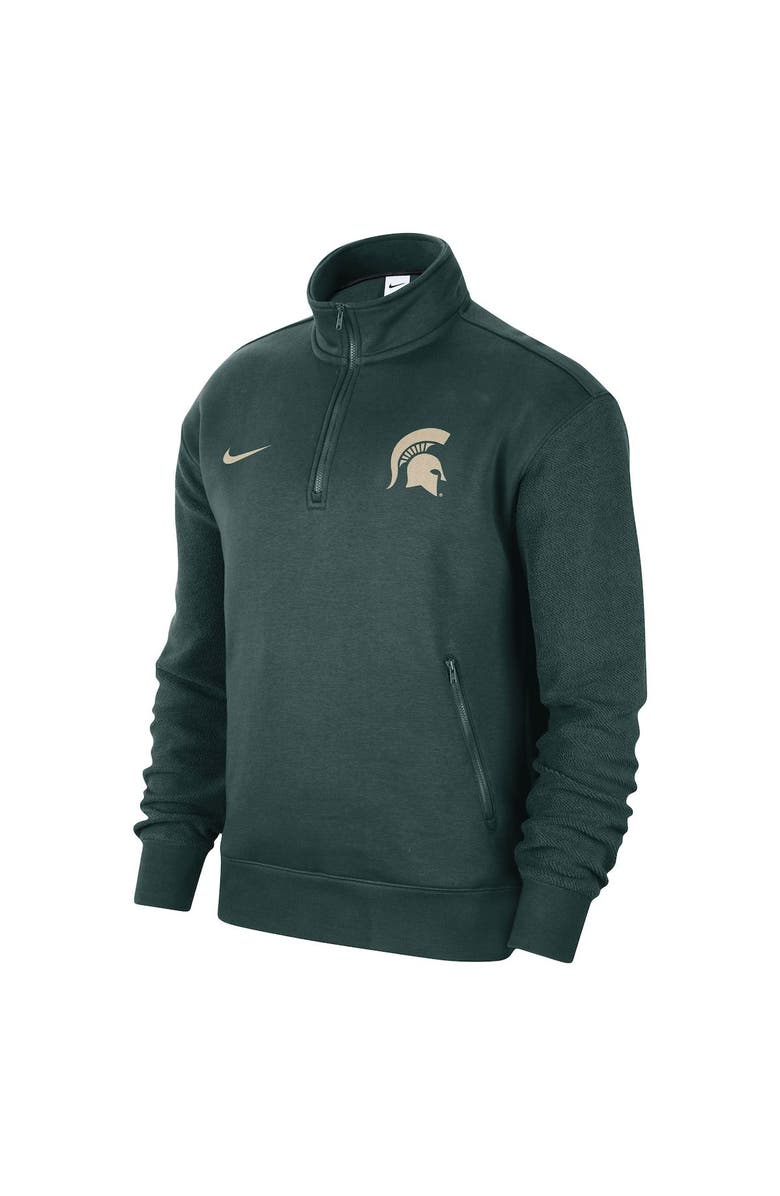 Nike Men's Nike Green Michigan State Spartans Campus Athletic Department Quarter-Zip Sweatshirt, Alternate, color, 