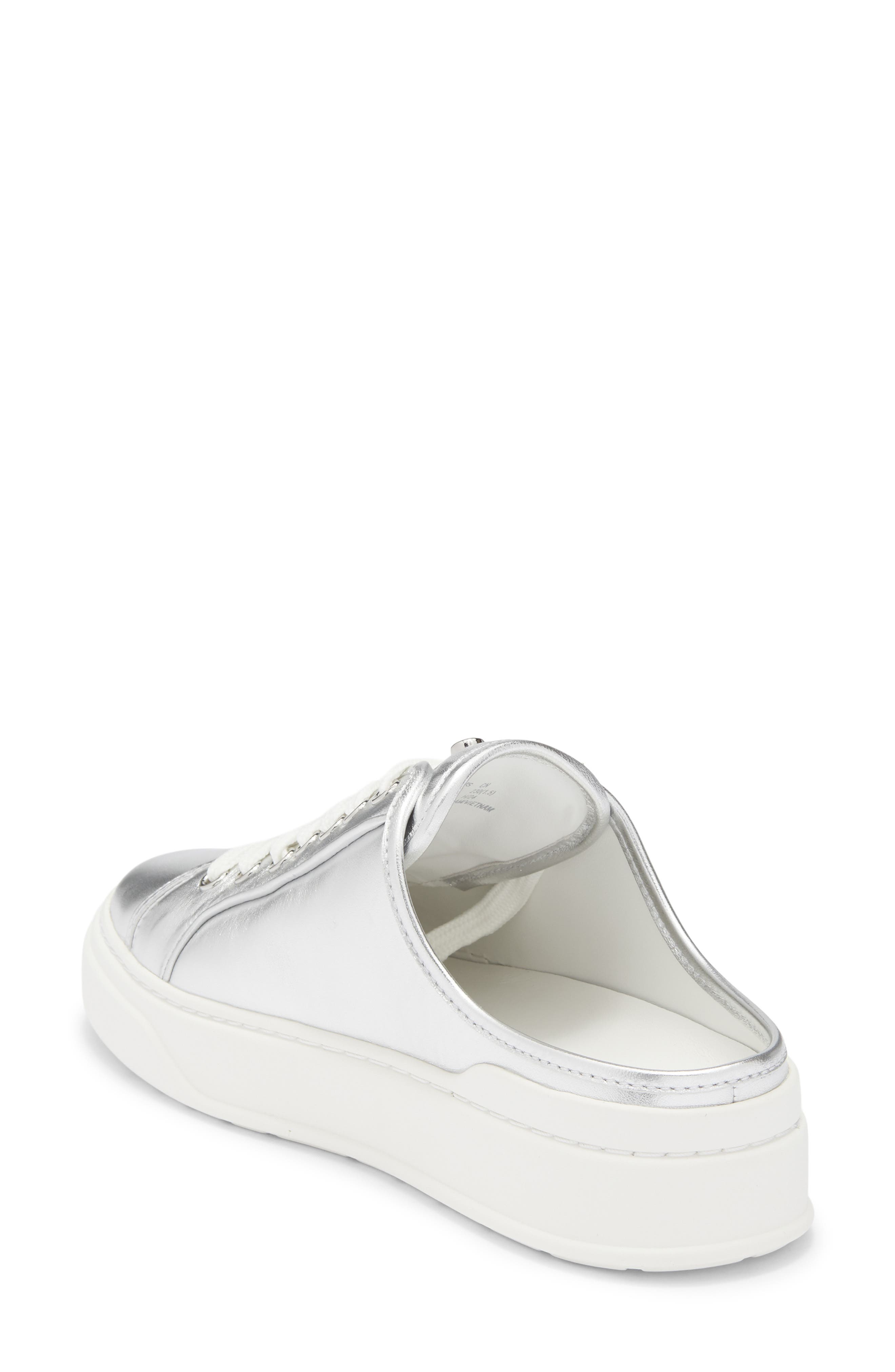 Stuart Weitzman Skater Mule Sneaker, Alternate, color, Silver