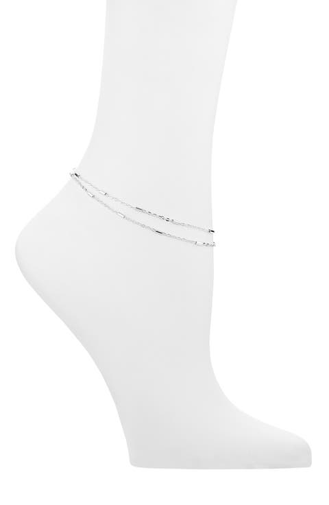 Demi Fine Bar Station Layered Anklet