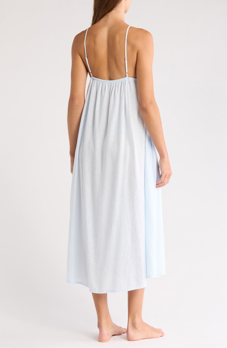 Nordstrom Vacation Linen Blend Nightgown, Alternate, color, Blue Breeze
