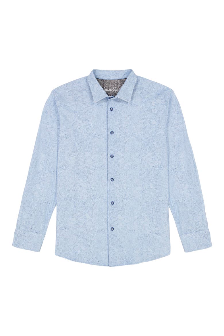 Thurston Paisley Knit Button-Up Shirt, Alternate, color, BLUE