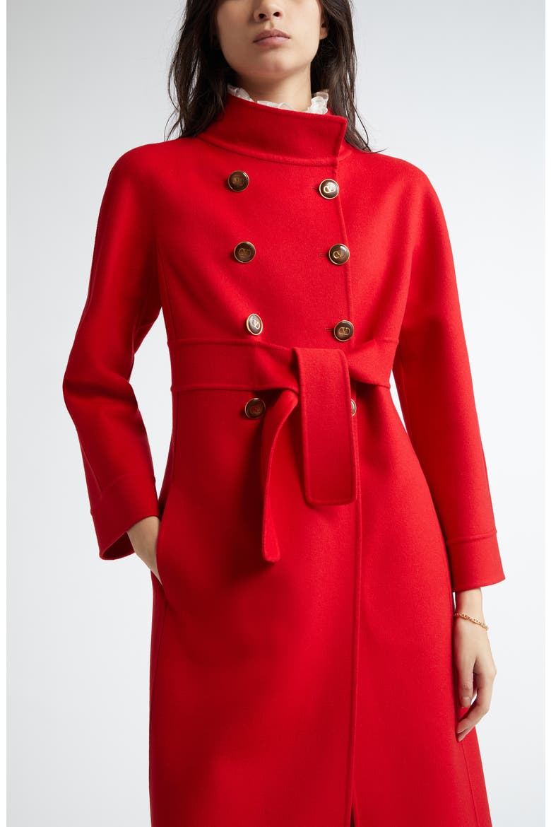 Double Breasted Wool & Cashmere Belted Coat, Alternate, color, PARIS