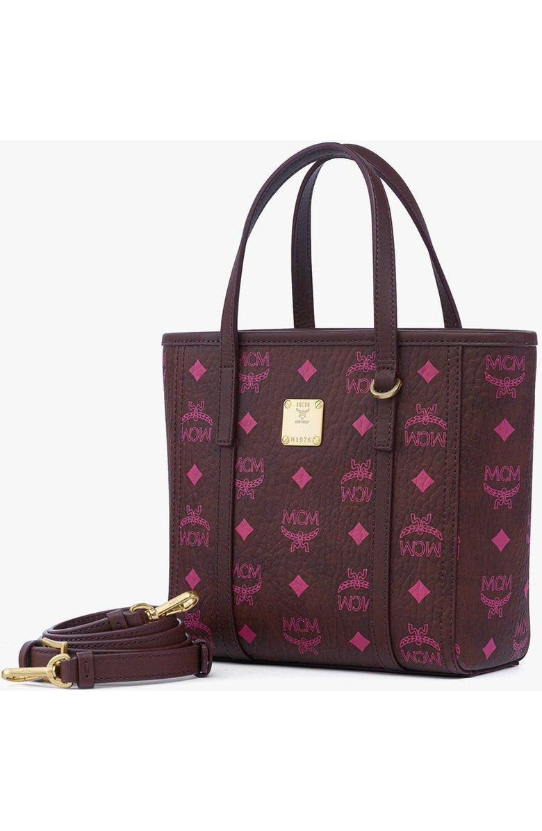 MCM Toni Top-Zip Shopper in Visetos, Alternate, color, Cinnamon