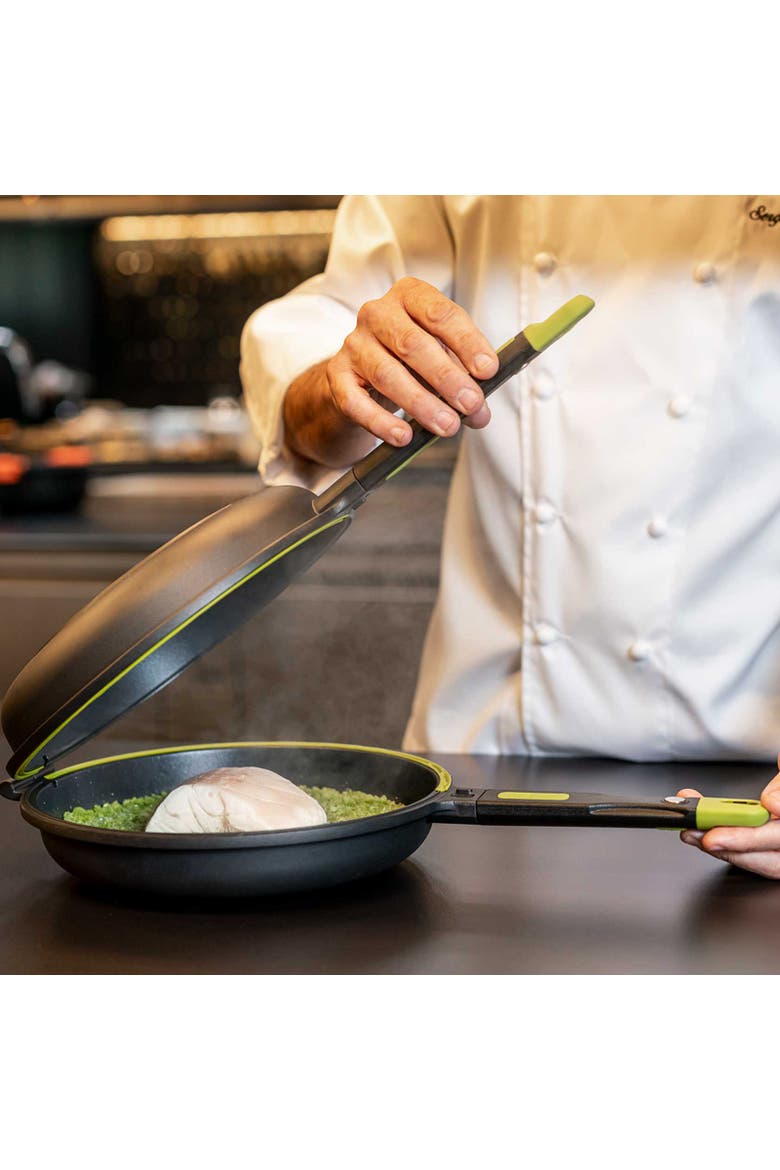 Foodie Dual Frying Pan Double Skillet for Spanish Omelets & Frittatas, 9.5-Inch, Alternate, color, Black