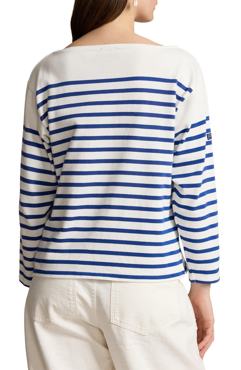Polo Ralph Lauren Stripe Mariner Cotton T-Shirt, Alternate, color, Deckwash White/ Brill Sapphire