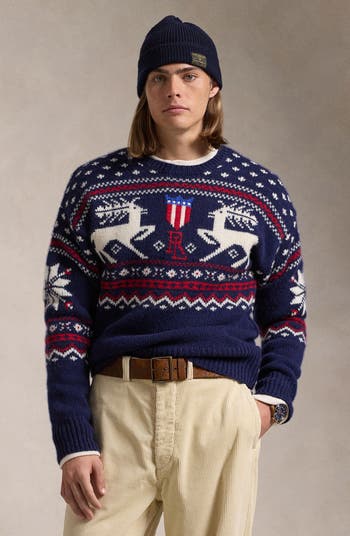 Polo Ralph Lauren Reindeer Jacquard Wool Sweater | Nordstrom