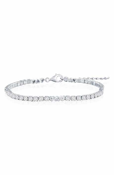 Heart Cubic Zirconia Tennis Bracelet