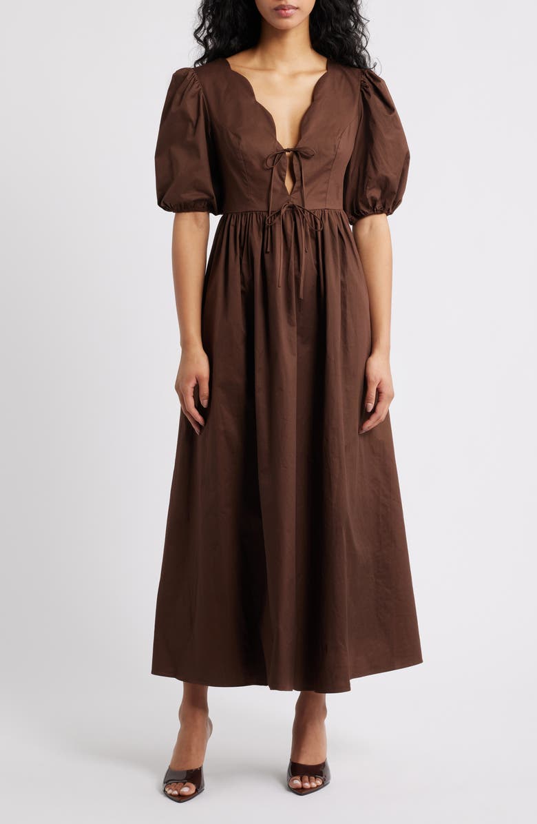Petal & Pup Karla Maxi Dress, Main, color, Bitter Chocolate