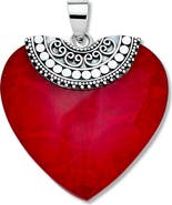 SAMUEL B. Filigree Coral Heart Pendant