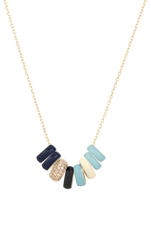 Adina Reyter Enamel & Diamond Charm Necklace in Gold/Blue Multi 