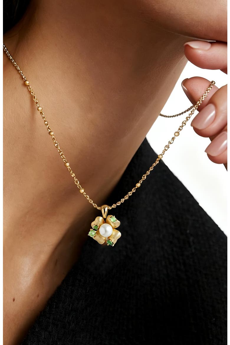Garden Blossom Pendant Necklace, Alternate, color, Gold