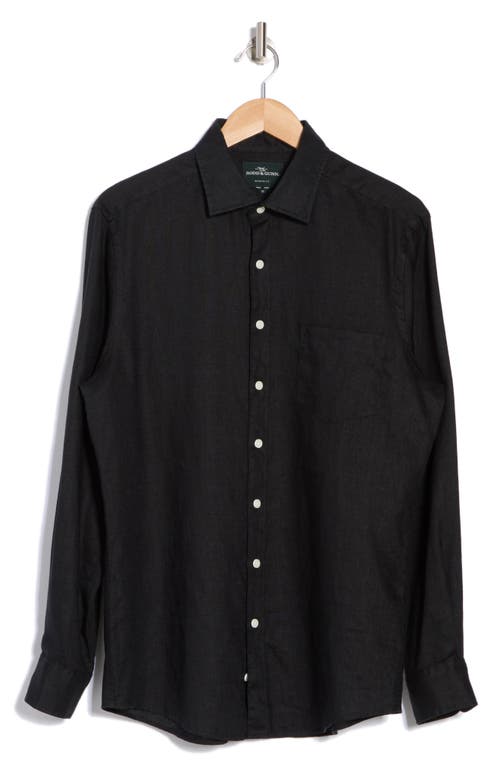 Rodd & Gunn Willowbank Sports Fit Linen Button-up Shirt In Black