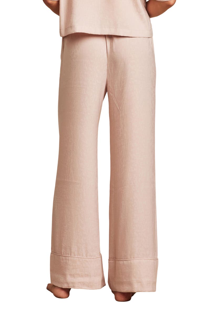 Barefoot Dreams<sup>®</sup> Washed Satin Jacquard Wide Leg Pajama Pants, Alternate, color, Feather