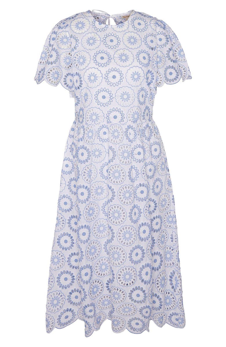 Barbour Juliette Eyelet Embroidery Midi Dress, Alternate, color, 