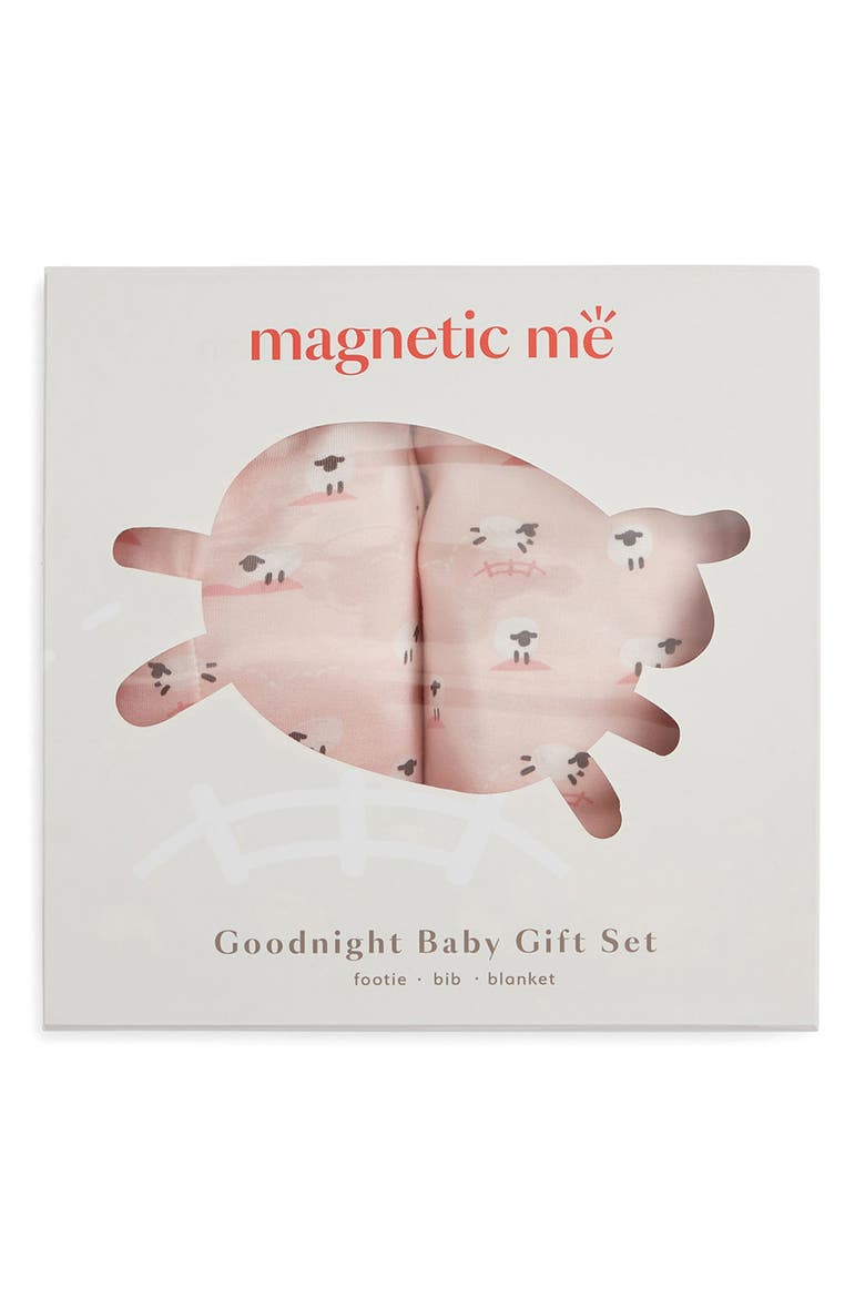 Baa Baa Baby Magnetic Footie, Bib & Blanket Gift Set, Alternate, color, PINK
