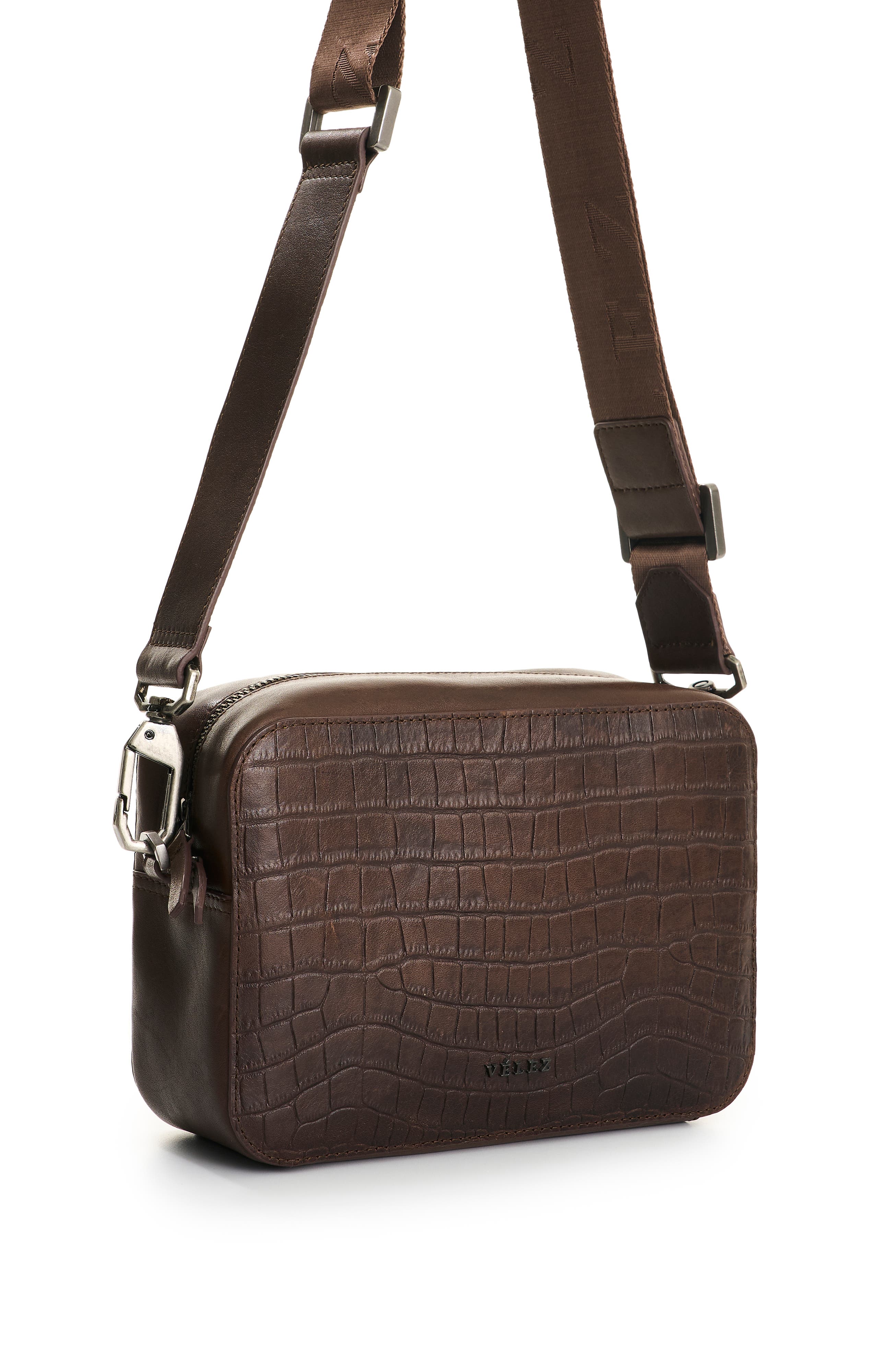 Leather Crossbody Bag  with Adjustable Straps, Alternate, color, Dark Brown
