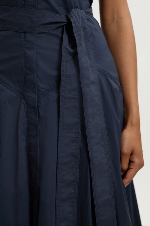 Karen Millen Midi Shirt Dress With Dropped Waist In Blue