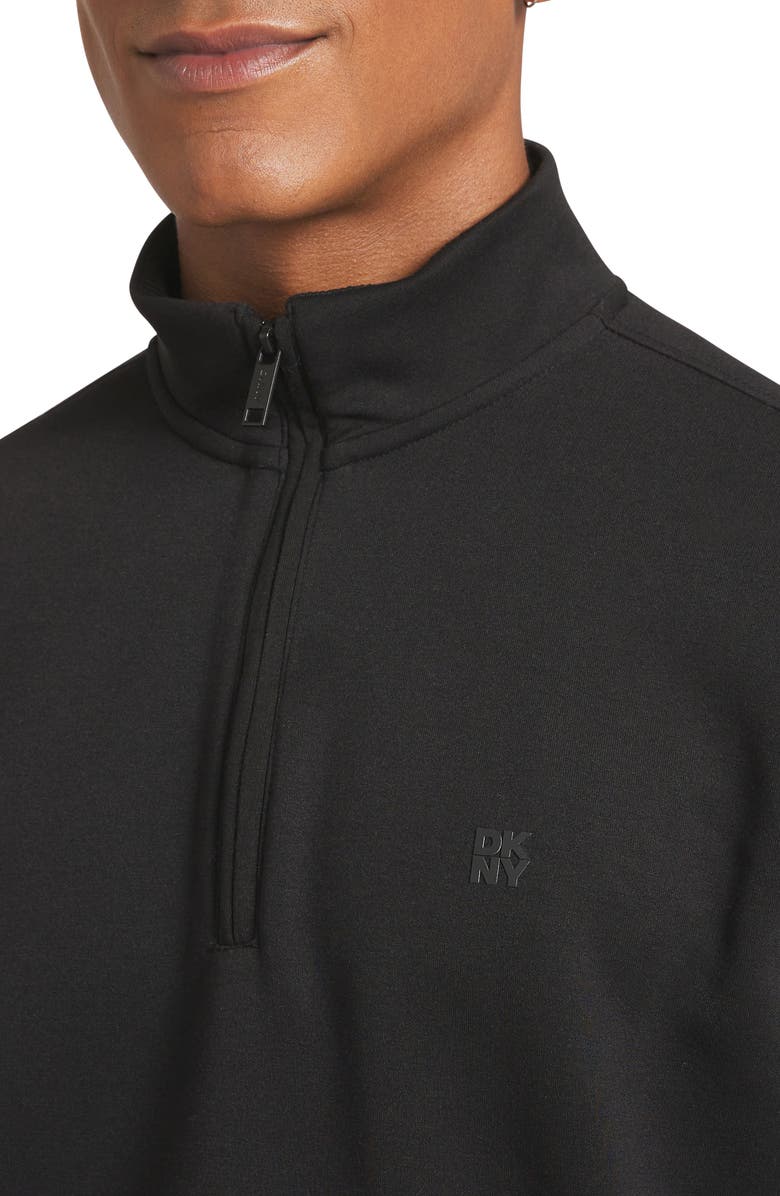 DKNY Noah Quarter Zip Sweater, Alternate, color, Black