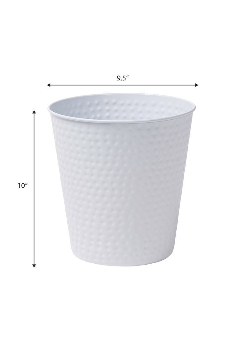 Axel Modern Minimalist Hammered Steel 2 Gal Waste Bin, Alternate, color, Matte White