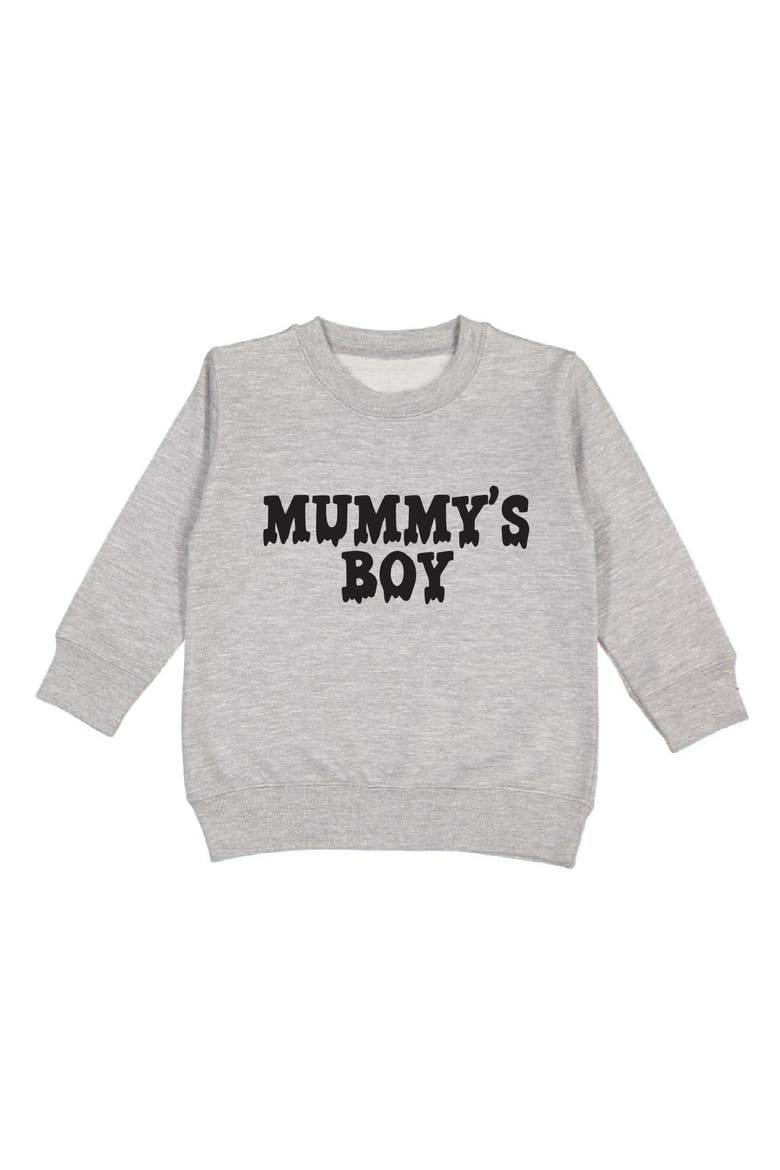 Mummy's Boy Halloween Sweatshirt, Main, color, Heather Grey