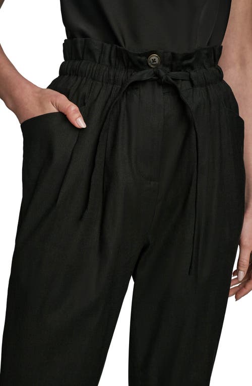Donna Karan New York Paperbag Waist Drawstring Pants In Black