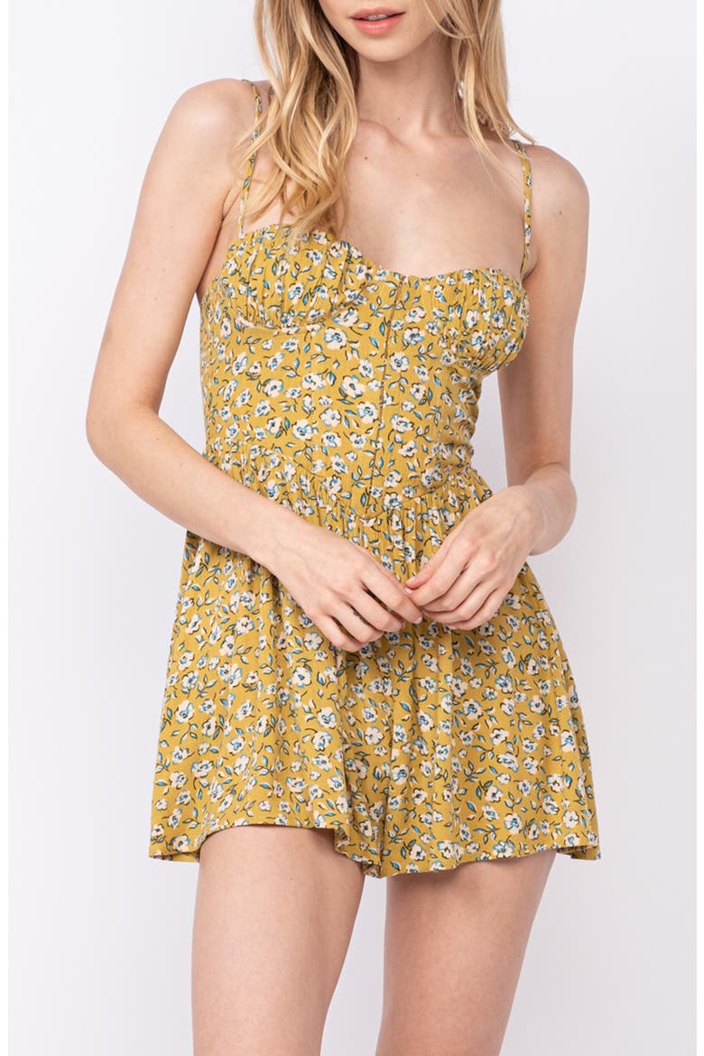 Floral Corset Minidress, Alternate, color, KHAKI