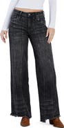 HINT OF BLU Seamed Step Hem Wide Leg Jeans