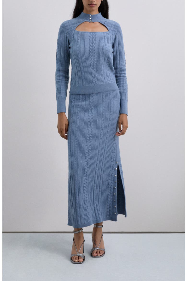 Butbraidknit Skirt, Alternate, color, Lightblue