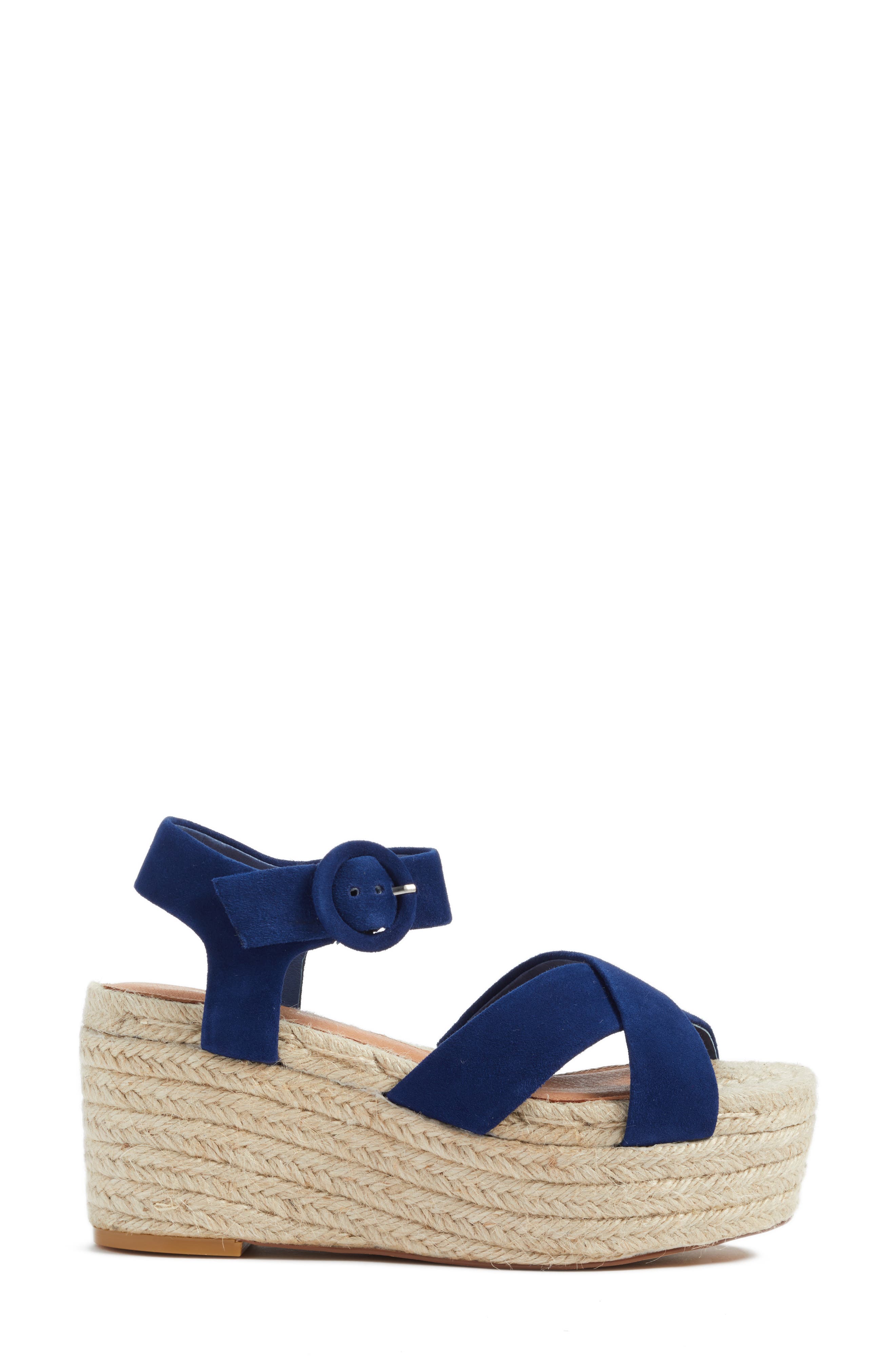 Emery Platform Espadrille Sandal, Alternate, color, NAVY SUEDE