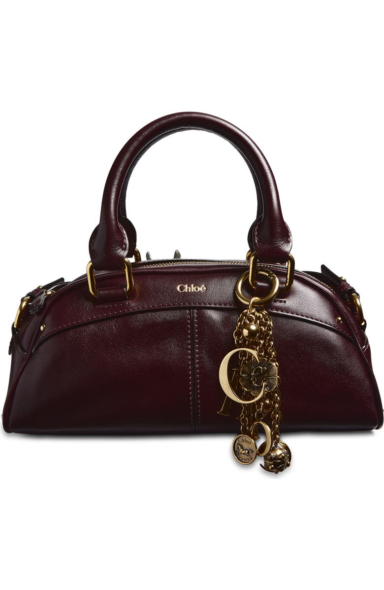 Chloé Bowling Leather Handheld Bag, Main, color, Perfect Plum