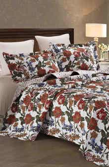 Luxury Home Floral Print Quilt & Sham Set