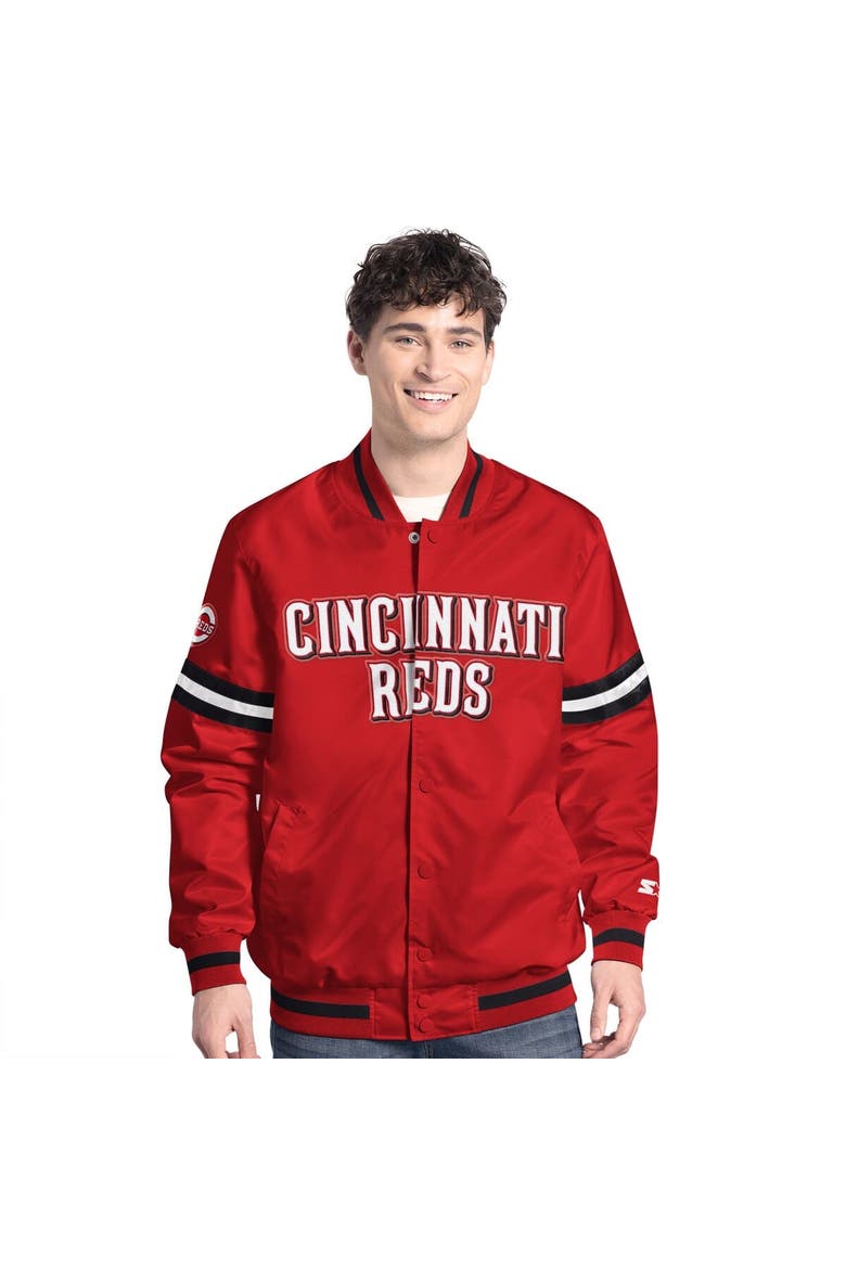 Men's Starter  Red Cincinnati Reds Scout Full-Snap Varsity Jacket, Alternate, color, Red