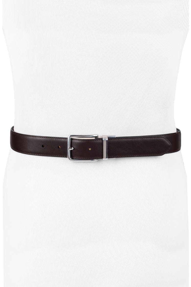 Reversible Feather Edge Leather Belt, Alternate, color, BLACK/ BROWN