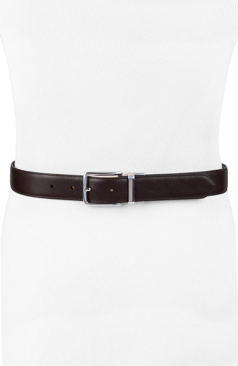 Cole Haan Reversible Feather Edge Leather Belt, Alternate, color, Black/ Brown