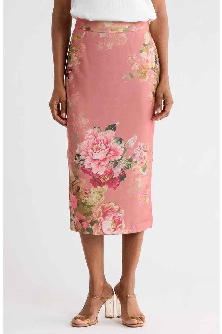 Rose Print Skirt, Main, color, ROSE