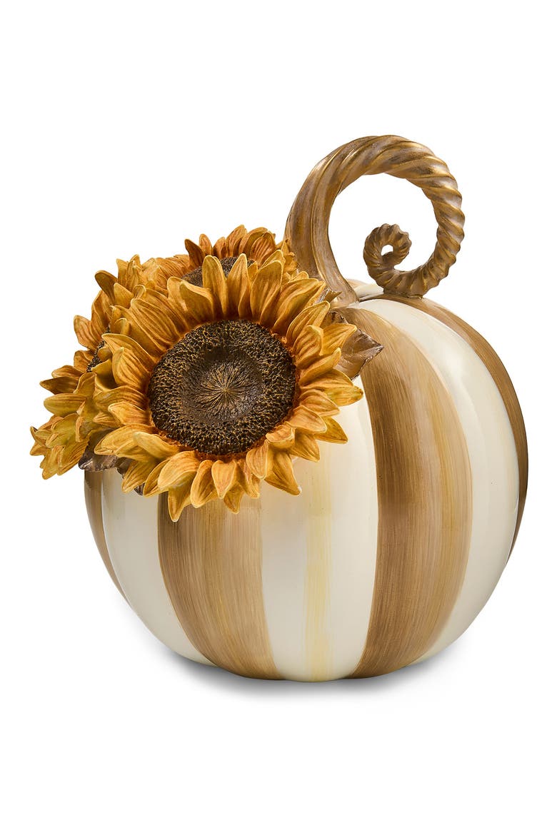Mocha Stripe Sunflower Pumpkin, Main, color, BROWN