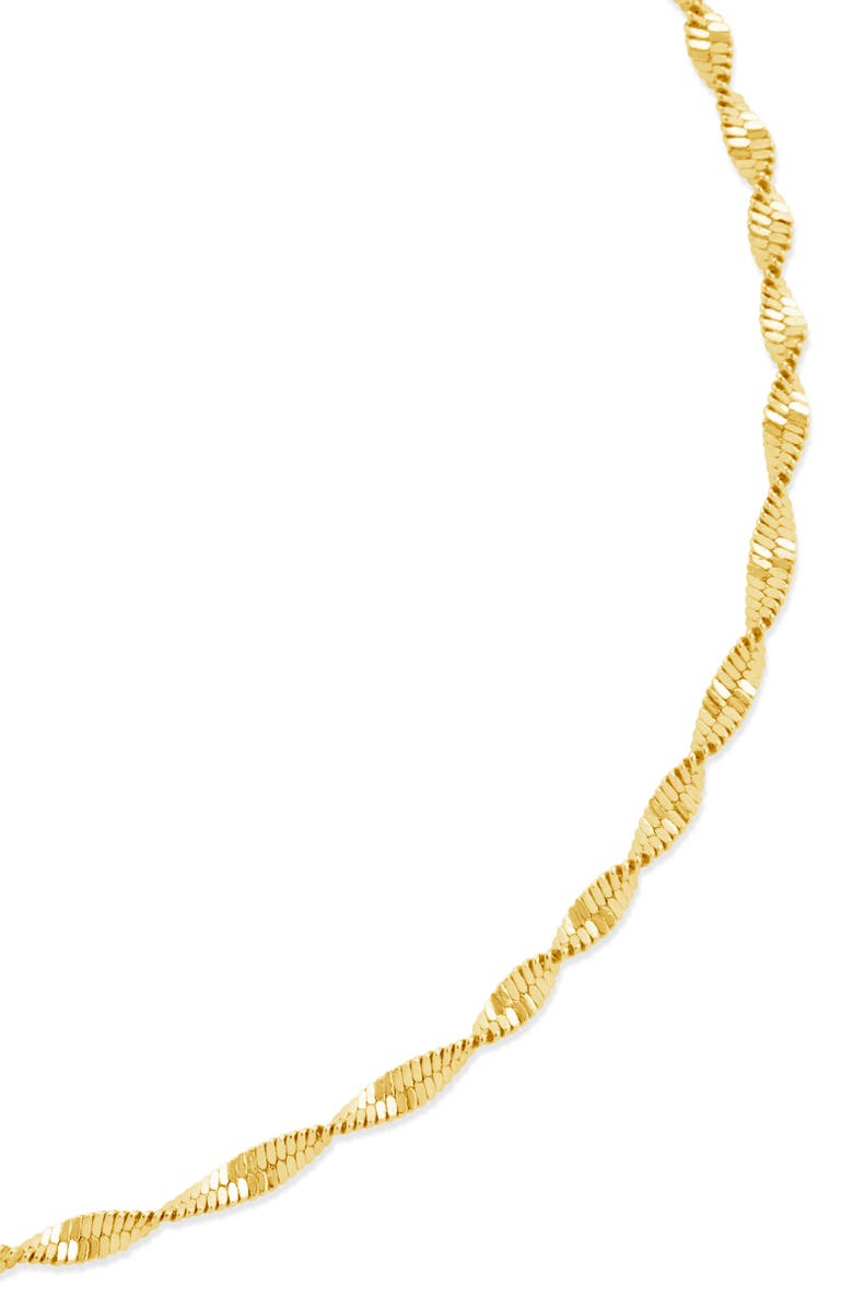 Sterling Forever Blakely Twisted Flat Snake Chain Bracelet, Alternate, color, Gold
