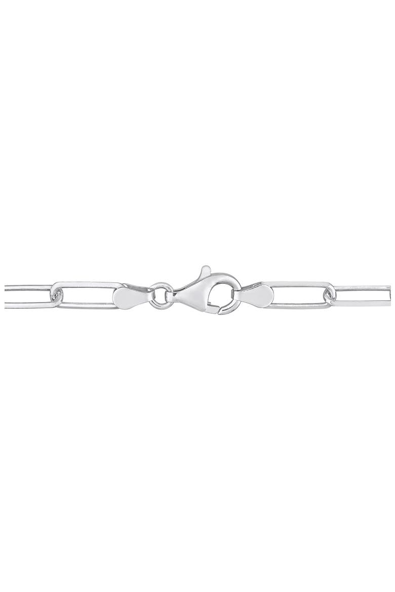 Men's Sterling Silver Paper Clip Chain Bracelet, Alternate, color, WHITE