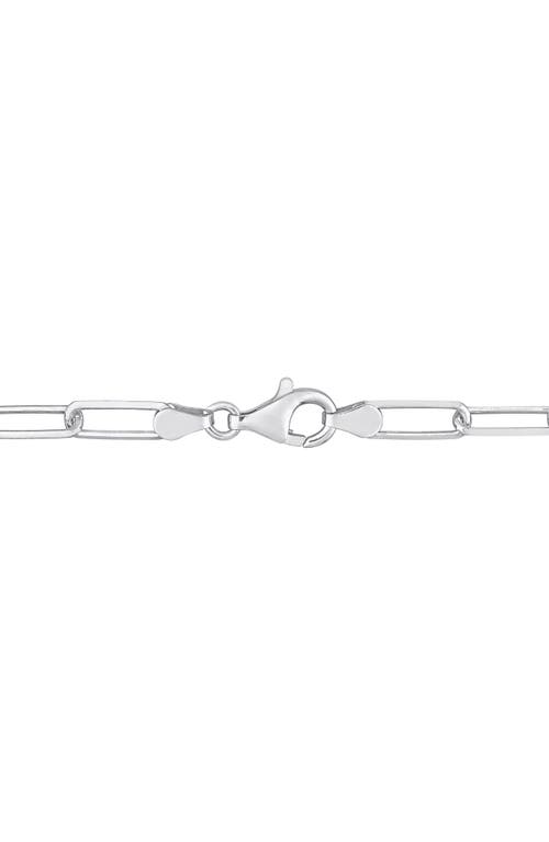 Delmar Sterling Silver Paper Clip Chain Bracelet In White