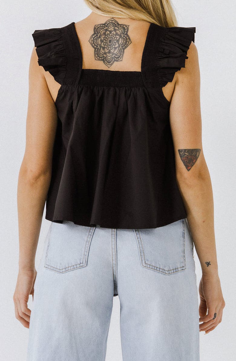 English Factory Ruffle Detail Cotton Tank, Alternate, color,