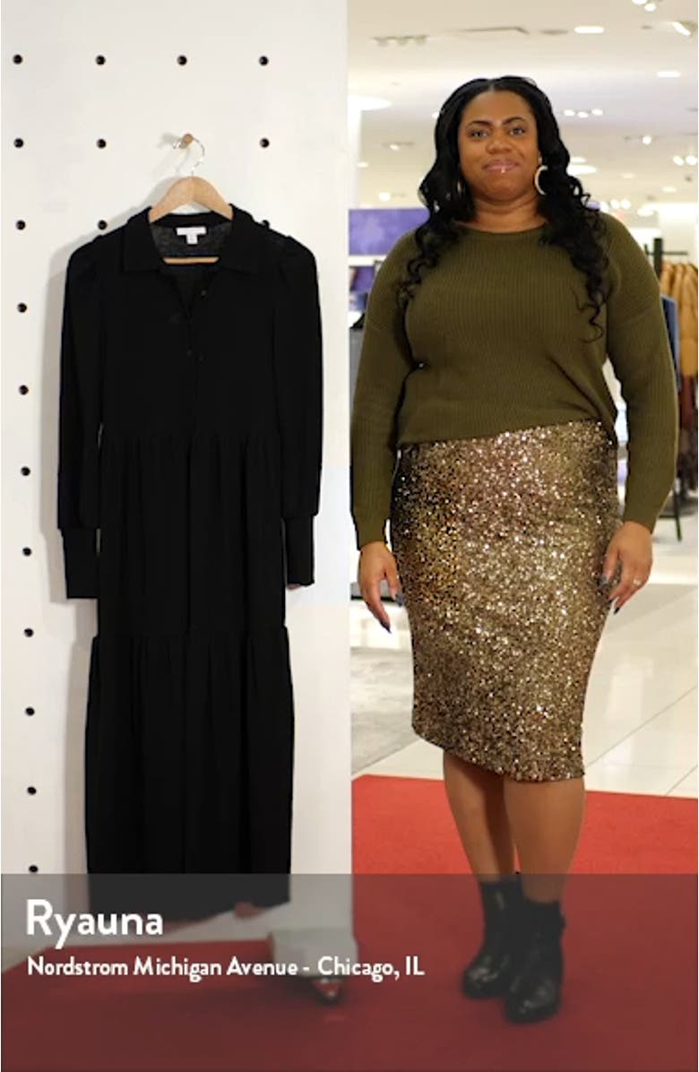 Cardigan Tiered Midi Dress, sales video thumbnail