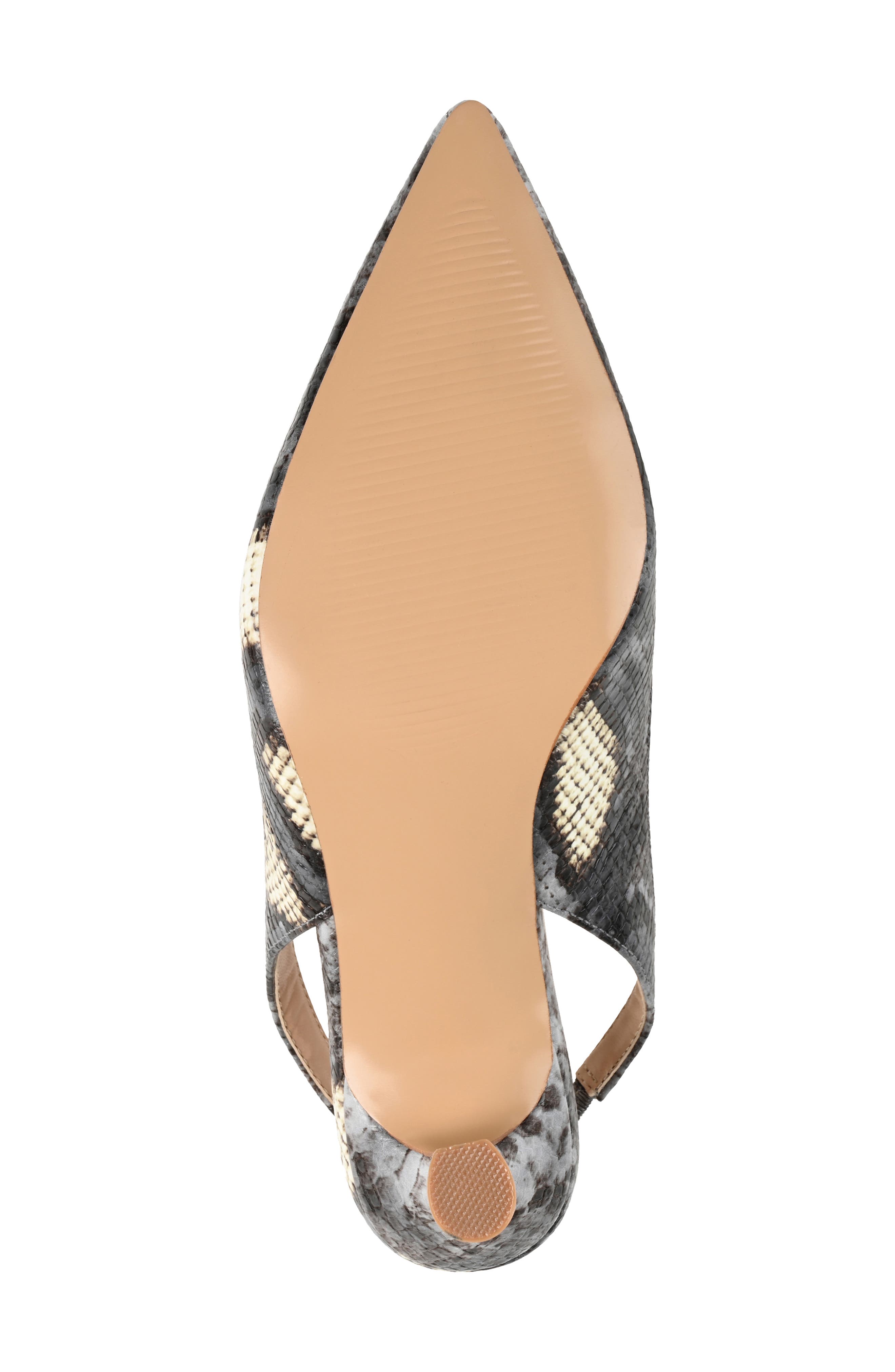 Journee Collection Mikoa Snake Embossed Slingback Pump, Alternate, color, Grey