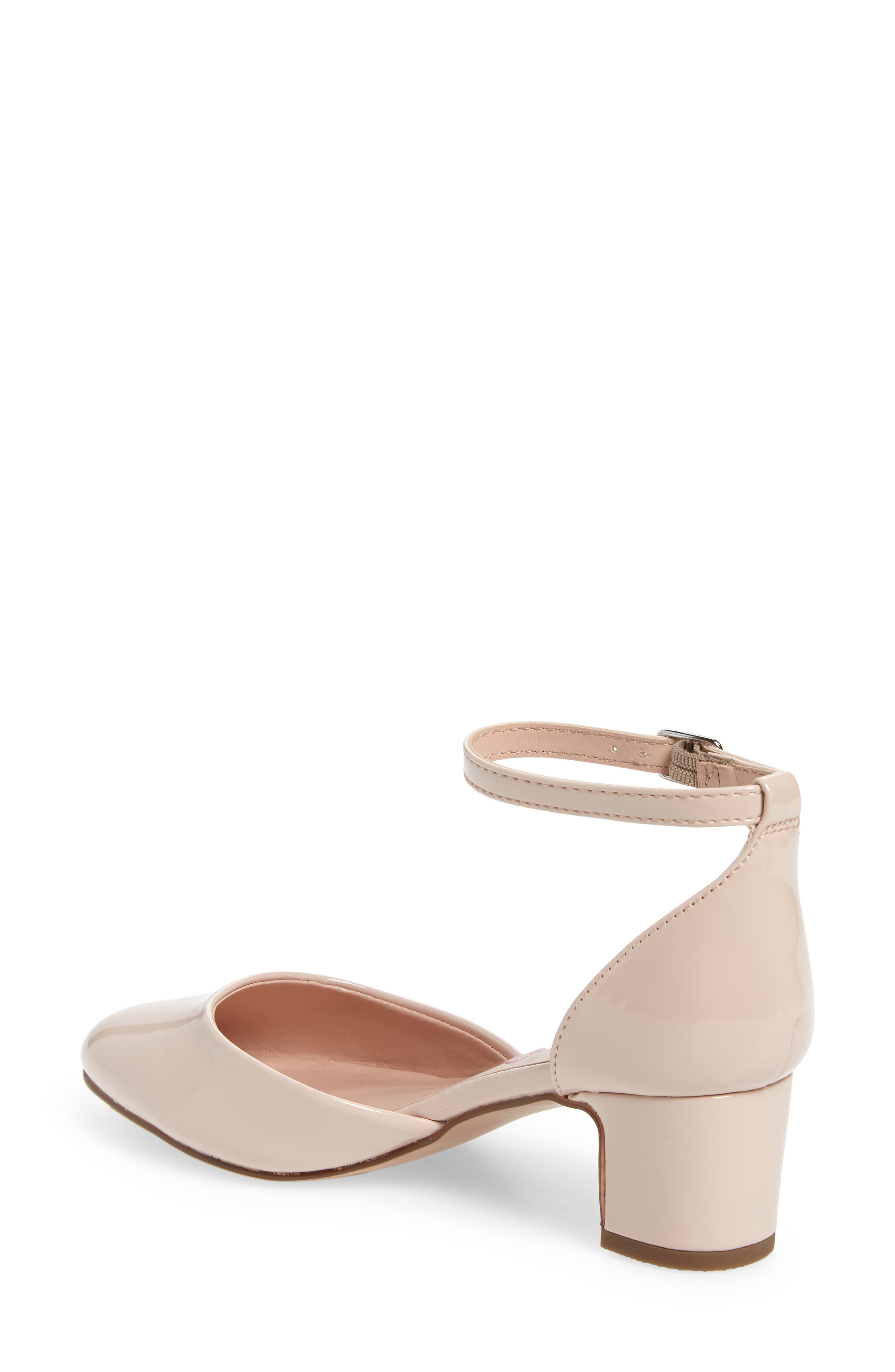 Prettyy Ankle Strap Block Heel Pump, Alternate, color, BLUSH PAT