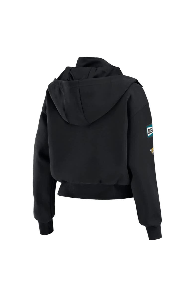 WEAR by Erin Andrews Women's WEAR by Erin Andrews Black Jacksonville Jaguars Patch Pocket Cropped Full-Zip Bomber Jacket, Alternate, color, Black