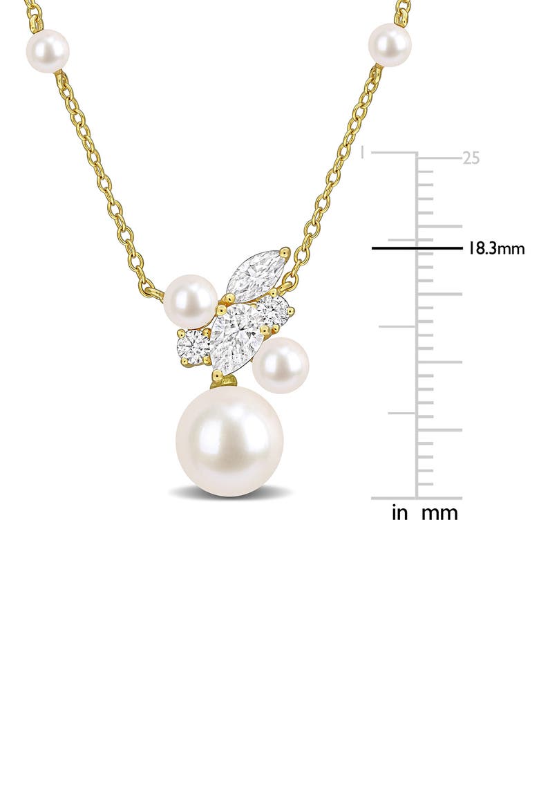 Cultured Freshwater Pearl Pendant Necklace, Alternate, color, WHITE GOLD