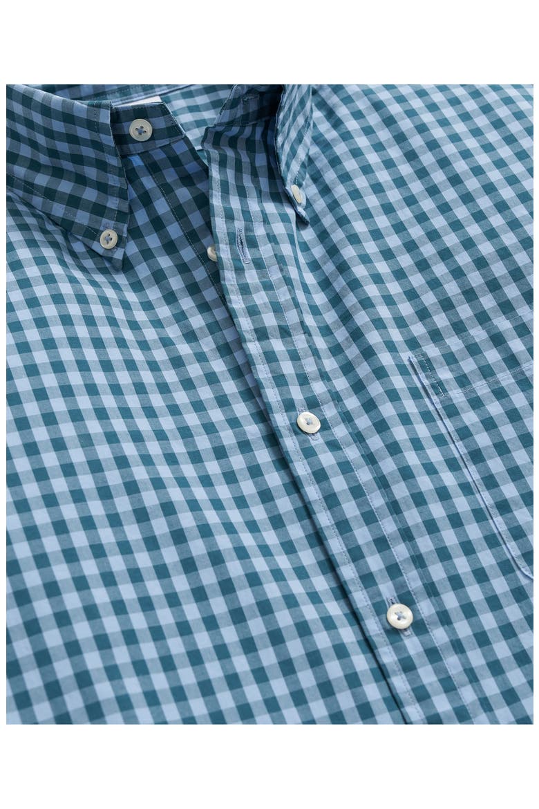 Gingham Check Cotton Button-Down Shirt, Alternate, color, GREEN