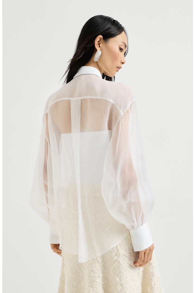 Crispy silk shirt, Alternate, color, White