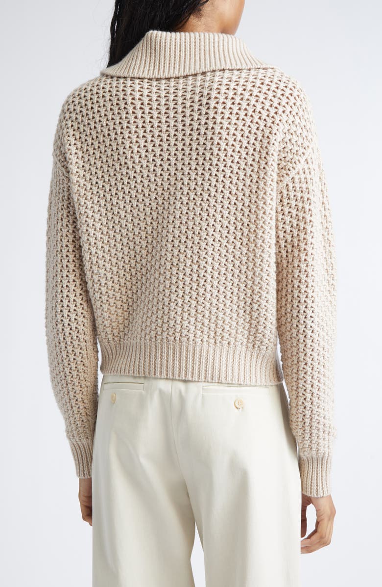 Max Mara Tequila Wool Blend Quarter Zip Sweater, Alternate, color, Albino