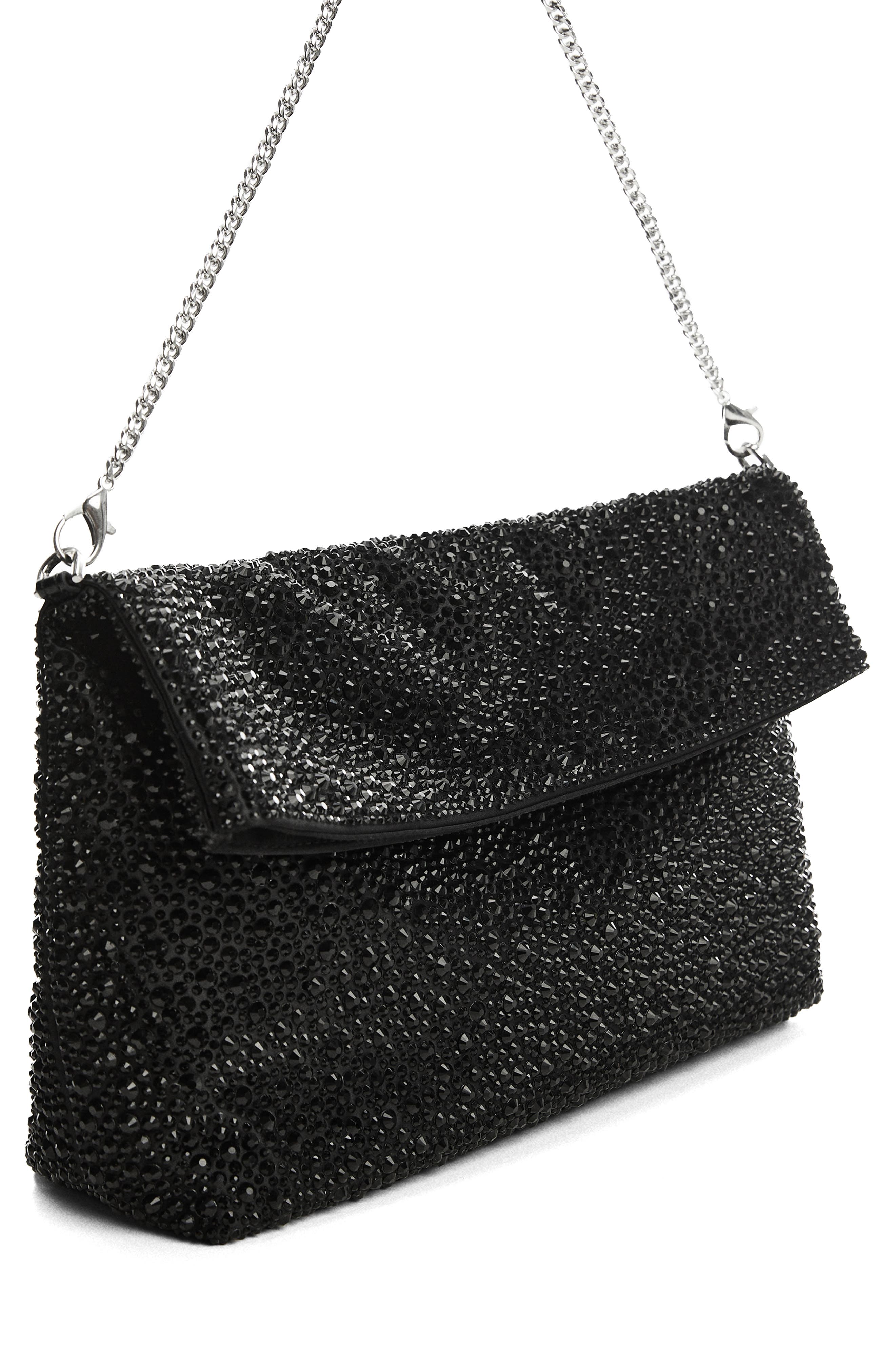 MANGO Crystal Chain Strap Handbag, Alternate, color, 